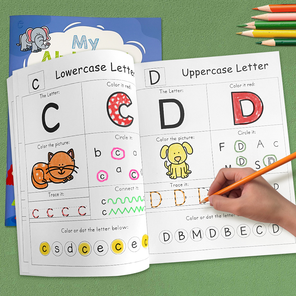 Learning Workbook Preschool - 54 Halaman Huruf A-Z Alfabet Phonics