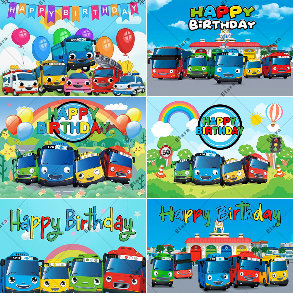 Kids Education Banner - Kartun Anime Bus Kecil Anak-anak Perlengkapan