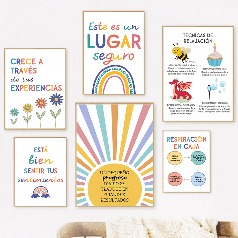 Kids No Education - Motto Pendidikan Spanyol Lukisan Kanvas Seni