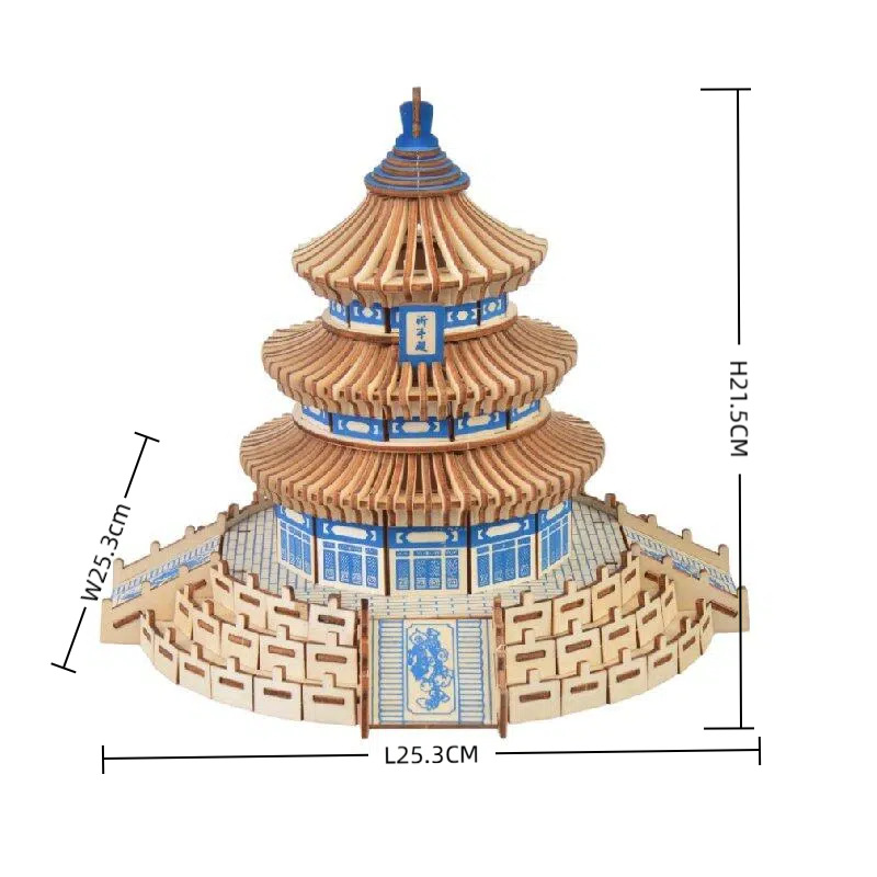 Puzzle Kayu 3D Kuil Surga Cina - Kids Heaven Education ulasan dan harga