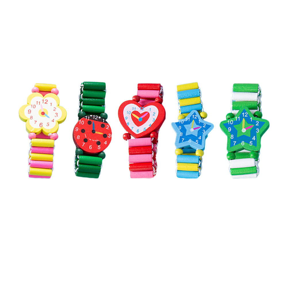 5 Buah Jam Tangan Kayu Gelang  - Kids Educational Watch ulasan dan harga