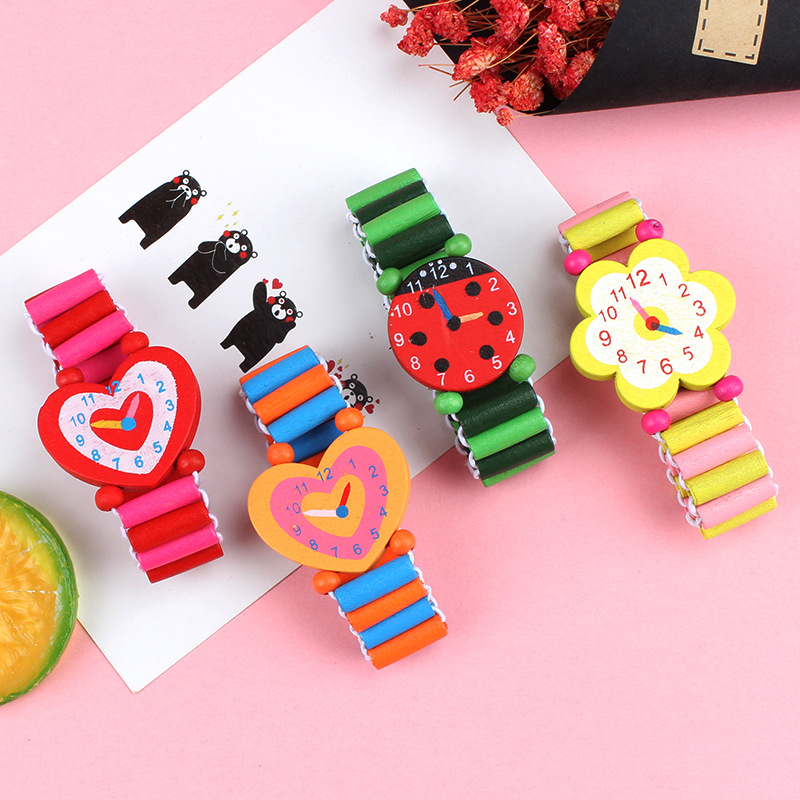 3 Buah/Lot Jam Tangan Kayu Jam - Kids Educational Watch ulasan dan harga