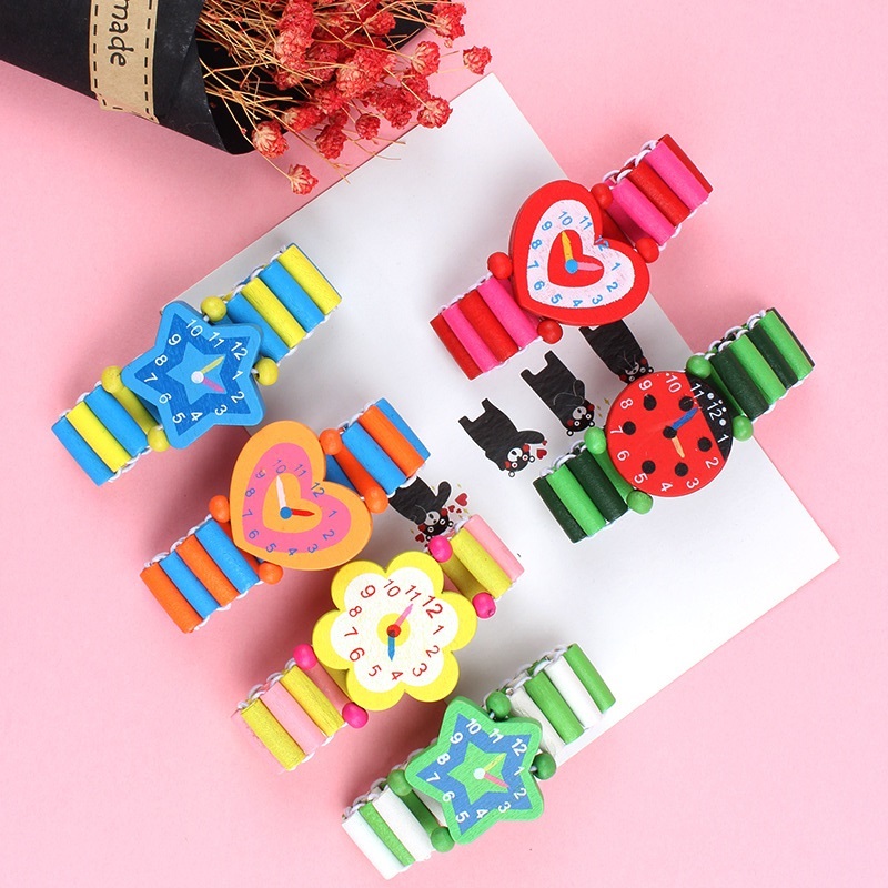 3 Buah/Lot Jam Tangan Kayu Jam - Kids Educational Watch ulasan dan harga