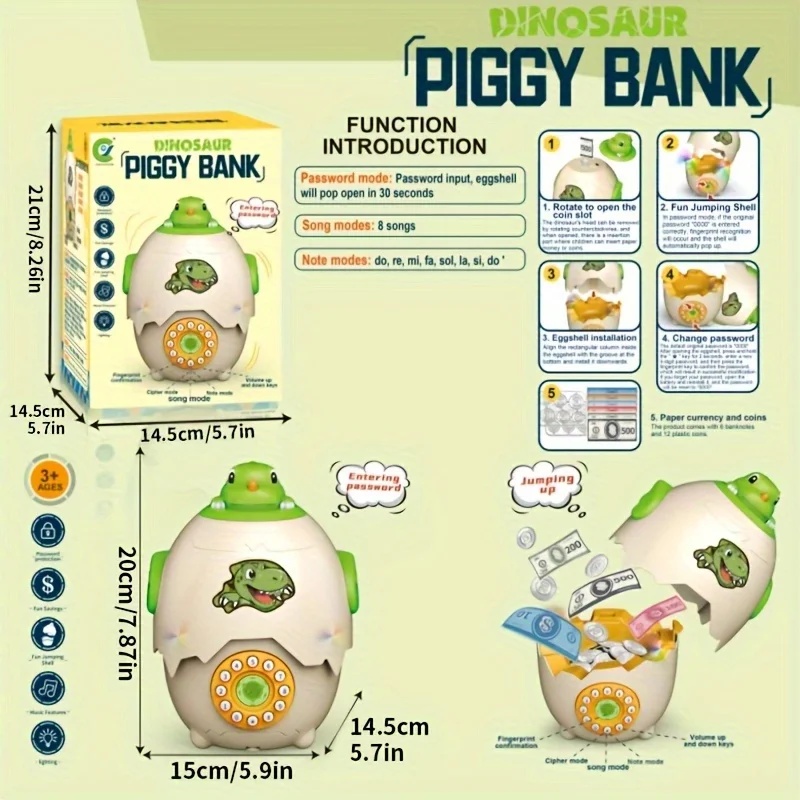 Celengan Telur Dinosaurus Deng - Kids Education Savings ulasan dan harga